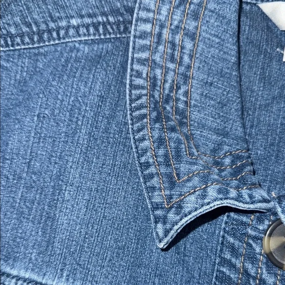 CJ Banks Blue Denim Vest - Picture 3 of 7